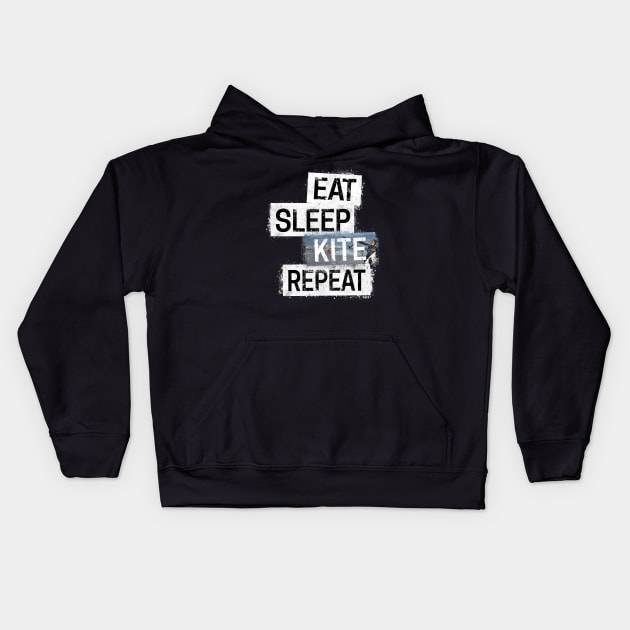 Eat. Sleep. Kite. Repeat. Kids Hoodie by hoopoe